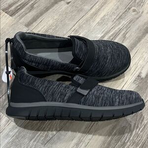 Women's Black and Gray Slip-On Sneakers